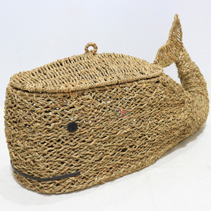 Artex Dong Thap Cesta de lavandería hecha a mano Cesta de mimbre con forma de animal para almacenamiento de ropa y juguetes - Product Image 5