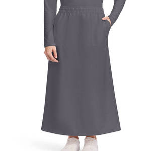 Women's Dark Gray Knitted Scrubs <b>Skirt</b> With Pockets Hospital Uniform Wear - Product Image 3
