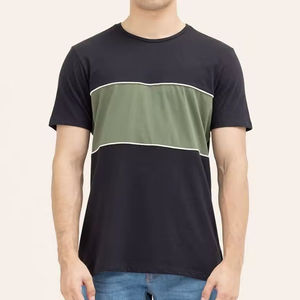 T-shirt en jersey doux pour homme, coupe décontractée confortable, manches courtes, idéal pour se détendre et porter au quotidien à la maison - Product Image 1