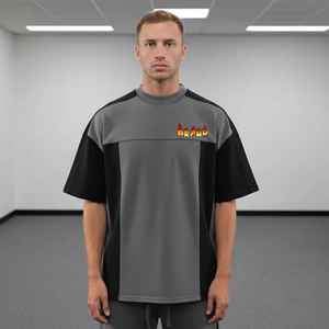 2026 Top Quality 2 Tone Oversized Regular Men's T-Shirts 100% Cotton Custom Printed Logo Digital Printing <b>Hip</b> Hop 180gsm O-Neck - Product Image 4