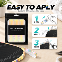 Bande de protection holographique pour bord de raquette de pickleball 20mm 23mm 26mm Or Argent pour OEM, marque privée, vente en gros