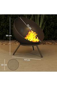Fogueur extérieur moderne en métal Fira Pit avec finition thermolaquée, conçu pour les rassemblements familiaux, offrant un contrôle du feu sécurisé - Product Image 2