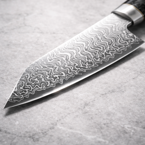 Cuchillo de Cocina de Acero de Damasco Hecho a Medida, 8 Pulgadas, Mango de Resina Negra, Ambidiestro, Apto para Lavavajillas, para Cocineros Caseros, OEM - Product Image 5