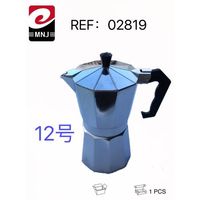 CAFFTTIREA # Cafetera Moka de Aluminio Estilo Italiano, 12 Tazas, Forma Poligonal, Hecha en China, Calidad Premium