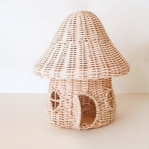 Jouets de jeu de rôle pour enfants, maisonnette en rotin tressé en forme de champignon pour rangement et jeu, prix de gros - Product Image 4