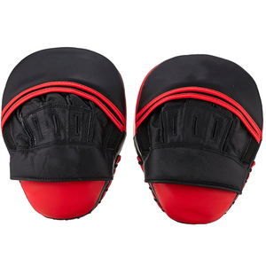 Black Red Leather Training <b>Focus</b> <b>Pads</b> With Velcro Closure For Martial Arts Sparring And Kickboxing Practice - Product Image 4