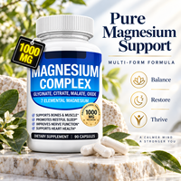 Complexe de glycinate de magnésium avec citrate, malate et oxyde – Flacon de 90 capsules – Complément nutritionnel minéral – Vente en gros – Marque privée – OEM ODM