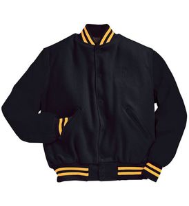 New Varsity Baseball Lettermen Jacket <b>Green</b> Wool Body Black Leather Sleeves - Product Image 1