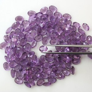 Piedras preciosas sueltas de amatista púrpura natural, corte ovalado, 4x6 mm, cuentas de amatista facetadas calibradas para la fabricación de joyería, lote al por mayor. - Product Image 6