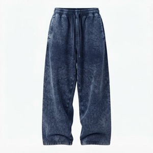 Wholesale Acid Wash Baggy Sweatpants Vintage Heavyweight Cotton Mineral Wash Mens Joggers Loose Fit Streetwear Pants - Product Image 6