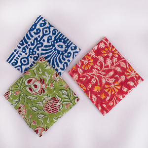 Accesorios de algodón natural, bandanas hechas a mano con estampado en bloque, con patrones y colores atractivos, bufanda suave para mujeres, regalos, uso con mascotas. - Product Image 4