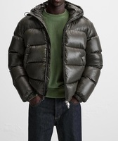 Veste matelassée personnalisée pour homme, imperméable, respirante, à capuche, col montant, fermeture éclair, épaisseur standard, pour l'hiver