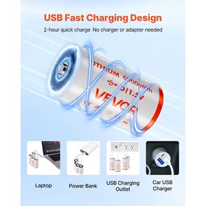 Cavo USB-C incluso 4-Pack ricaricabili 1.5V 6000mWh batterie digitali al litio D batterie - Product Image 3