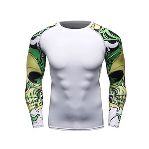 Maillot de compression personnalisé pour hommes BJJ MMA à manches longues, sublimé, UPF50+, respirant, fabricant OEM - Product Image 1