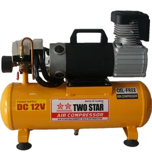 12V High Efficiency Long Duty Cycle DC Oil Free Portable Mini Air Compressor with 8 liters tank & low pressure auto cut off