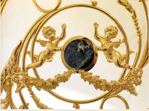 Luxury Gold Wrought Iron Balcony <b>Railing</b> Ornate Cherub Balustrade Marble Stair Handrail Palace Villa Hotel Guardrail Supplier - Product Image 2
