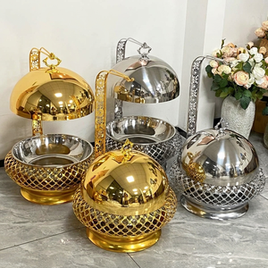 Nueva Colección Ramadán: Juego de Chafer de Acero Inoxidable Antiadherente con Tapa y Base de Malla, Calentador de Alimentos para Buffet - Product Image 2