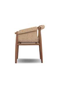 Silla de Comedor Moderna para Exteriores con Cuerda, Sillón de Madera de Teca para Patio, Jardín, Cafetería, Restaurante - Product Image 3