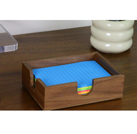 Porte-notes autocollants en bois artisanal, couleur naturelle, avec support pour stylo, à prix réduit