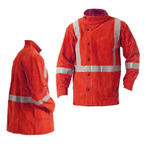 Veste en cuir de vache respirante, résistante aux flammes, vêtements de sécurité industrielle pour la soudure, vêtements de soudeur - Product Image 5