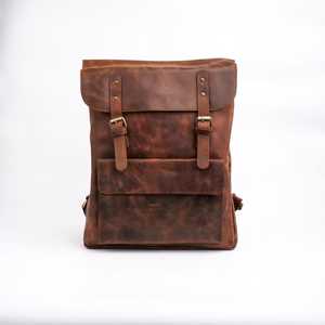 Handmade Custom Genuine Leather Backpack <b>Laptop</b> Bag Vintage Real Leather <b>Rucksack</b> Waterproof Travel Daypack LBK-0124 - Product Image 1