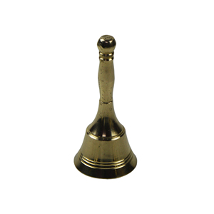 Clochettes en laiton poli brillant avec poignée en bois, finition plaquée, cloche festive avec poignée, décorations de Noël - Product Image 4