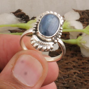 Anillo de Plata de Ley con Turquesa Natural para Mujer, Joyería Clásica de Moda para Bodas, Venta al por Mayor - Product Image 1