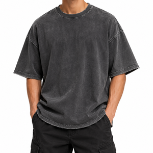 Camiseta de Cuello Redondo de Algodón Grueso para Hombre, Camisetas Holgadas Modernas para Hombre, Tejido de Punto Extra Grande, Ecológico - Product Image 4