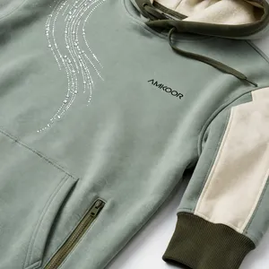 Sudadera con Capucha para Hombre, Color Personalizado, Estampado de Diamantes de Imitación, Corte Regular, Estilo Casual para Otoño - Product Image 5