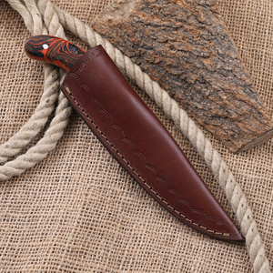 Cuchillo de caza nórdico de hoja fija de acero 12C27 con punta de gota y mango de resina de grado industrial, personalizado OEM, con acabado ácido. - Product Image 6
