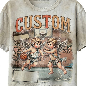 Camiseta personalizada estilo vintage con estampado DTG, 100% algodón, tela suave, con pedrería, manga corta, para uso unisex y cómodo. - Product Image 3