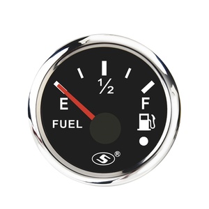 I Gauge 52mm Placa frontal negra eléctrica Lente convexa a prueba de herrumbre impermeable Pantalla LED blanca 12-24V Indicador de nivel de combustible Universal - Product Image 1