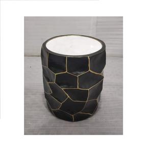 Juego de Mesas Nido Modernas de Metal Dorado con Tapa de Mármol, Mesas Auxiliares de Lujo para Suite de Hotel y Sala de Estar - Product Image 4