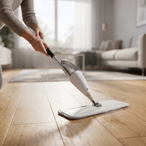 Dual-Drive System Eco-Friendly Microfiber <b>Spray</b> Mop with Self-Wringer Telescopic Handle Refillable 701ml Capacity Floor <b>Cleaner</b> - Product Image 4