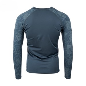 OEM Custom Sublimated MMA Rash Guard <b>Compression</b> Fit Breathable Anti-UV Sportswear for <b>Men</b> Front Logo UPF50+ 100% Polyester - Product Image 3