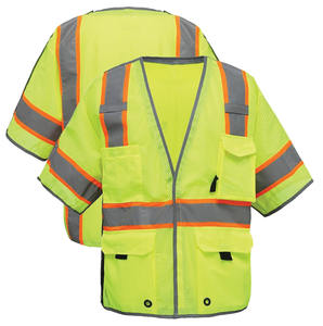 Gilet de sécurité réfléchissant léger pour hommes, haute visibilité, multi-poches, tissu en maille respirant pour uniformes de sécurité professionnels - Product Image 3