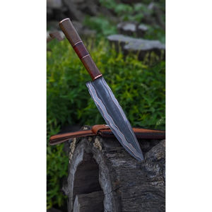 Cuchillo Burraq Hecho a Mano con Acero Inoxidable, Hoja de 7 Pulgadas y 3.0 mm de Grosor, Mango de Madera, Funda de Cuero Premium, Apto para Lavavajillas - Product Image 2