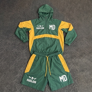 <b>Men's</b> Winter Casual Windbreaker Shorts <b>Jacket</b> Tracksuit Reflective Zip Quick Dry Polyester/Cotton Two Piece Short Set Customized - Product Image 3