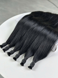 Cheveux naturels noirs lisses en vrac, double trame, cheveux humains vierges vietnamiens pour tressage, vente en gros - Product Image 5