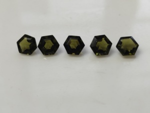 Pierres précieuses naturelles Moldawhite 8MM, taille hexagonale, certifiées naturelles pour la fabrication de bijoux - Product Image 2