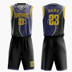 Tenues de basketball personnalisées haut de gamme à séchage rapide, ensemble maillot col en V intégral respirant pour équipes sportives - Product Image 5