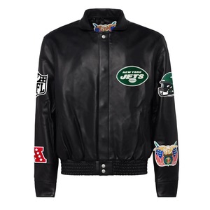 Veste en cuir pleine fleur noire New York - Product Image 1