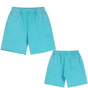 Shorts Bermuda en Coton Uni pour Homme, Taille Élastique, Style Délavé Décontracté, Taille Mi-Haute, Tissu Respirant, Fabricant OEM ODM - Product Image 3