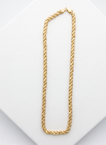 DIVYORO <b>Rope</b> <b>Chain</b> Necklace 22k Gold Plated Classic Women's Everyday Wear - Product Image 1