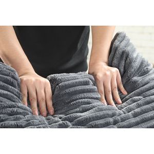 Divano Chaise Longue Accogliente e Confortevole con 2 Cuscini Decorativi e Pouf, Seduta Profonda per Soggiorno - Product Image 6