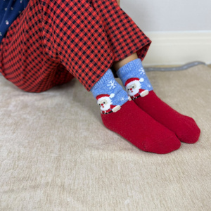 Kids Santa Claus Christmas Crew <b>Socks</b> Red Warm Knitted 60% Wool Winter <b>Socks</b> for Children Holiday <b>Gift</b> - Product Image 6