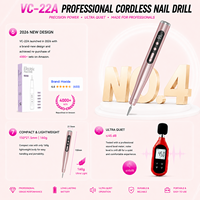 Vente en gros de perceuse à ongles sans fil 35000 tr/min, lime à ongles électrique rechargeable, logo personnalisé, fabricant OEM ODM