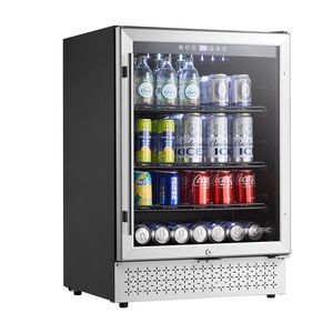 Frigorifero per Bevande da 154 Lattine, Mini Frigo con Porta in Vetro, Ripiani Regolabili, Controllo Digitale della Temperatura, Refrigeratore per Vino e Bevande - Product Image 1