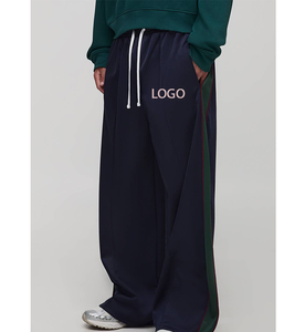 Pantalones Deportivos Ultra Holgados con Estampado 3D OEM, Pantalones Deportivos de Moda Urbana con Paneles en Contraste y Cintura con Cordón, Pantalones Deportivos de Algodón para Hombre - Product Image 1