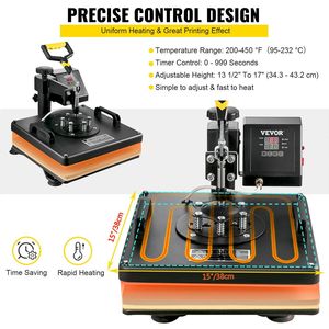 Pressa a Caldo Automatica 6-in-1 da 110V per T-shirt, Cappellini e Berretti, Macchina Tagliatrice per Vinile da 53 Pollici con Supporto da Pavimento, Include Componenti - Piastra Riscaldante - Product Image 5